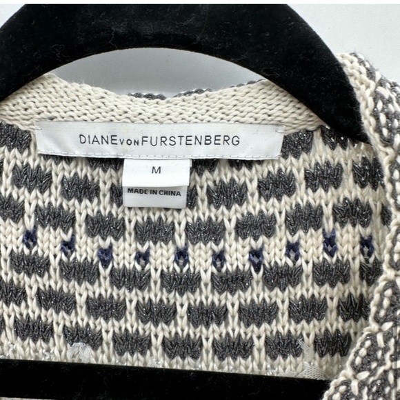 Diane Von Furstenberg M Aaryn stripe transitional knit woman classic cardigan - Picture 8 of 9
